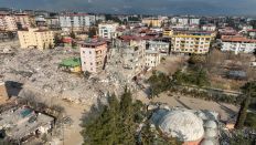 Luftaufnahme Gaziantep am 21.02.2023 nach einem Nachbeben. (Quelle: dpa/H. Fidan)