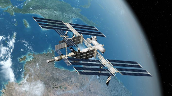 Computer-Artwork der Internationalen Raumstation (ISS) © imago/Science Photo Library