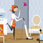 Eine Frau bei der Hausarbeit © imago images/Ikon Images