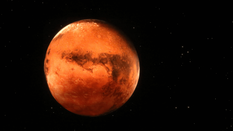 Abbildung des Mars im Besucherkomplex des Kennedy Space Centers in Florida © imago images/Frank Sorge