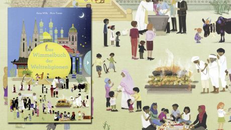 Das Wimmelbuch der Weltreligionen - wie wir leben, glauben und feiern (Cover)