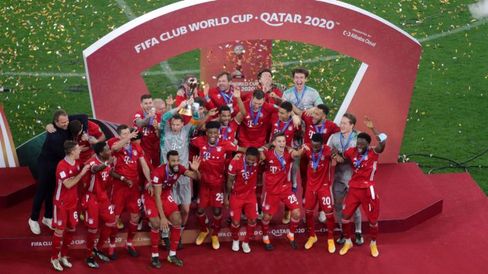 Bayern München feiert am 11.02.2021 den Sieg bei der FIFA-Klub-WM in Quatar ©
