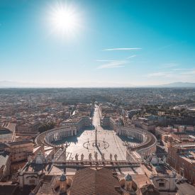 Rom: Der Petersplatz, aufgenommen von der Kuppel des Petersdom