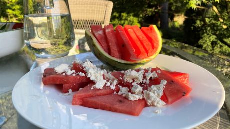 Melone mit Feta. (Bild: radioeins/Johannes Paetzold)