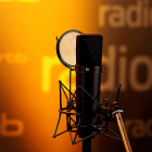 Mikrofon mit radioeins-Hintergrund