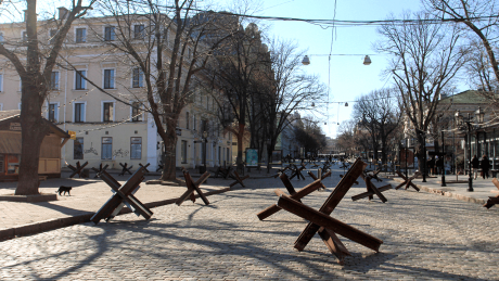 Odessa gleicht einer Festung - u.a. gibt es in der ganzen Stadt Panzersperren © imago images/ZUMA Wire
