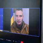 Videoschalte zwischen Franziska Giffey und einem gefakten Vitali Klitschko. (Bild: dpa/Senatskanzlei Berlin)