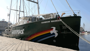 Das Greenpeace-Schiff Rainbow Warrior III