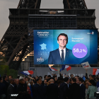 Der französische Präsident Macron lag bei den ersten Hochrechnungen zur Stichwahl bei über 58 Prozent. © IMAGO / Le Pictorium