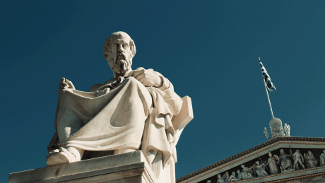 Statue des griechischen Philosophen Platon.