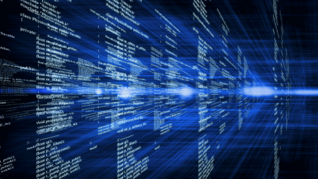 Digitaler Code vor dunklem Hintergrund