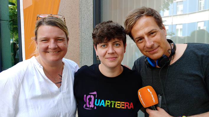 v.l.n.r.: Frauke Oppenberg, Evelina Chayka und Holger Wicht © radioeins/V. Witzki