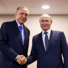Putin und Erdogan in Teheran, Iran © Turkish Presidency via AP
