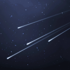 Sternschnuppen am Nachthimmel (Computergrafik)