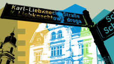 Die Schöne Straße Cottbus - Straßenschild