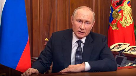Der russische Präsident Putin kündigt bei einer Fernsehansprache die Teilmobilmachung der Streitkräfte an