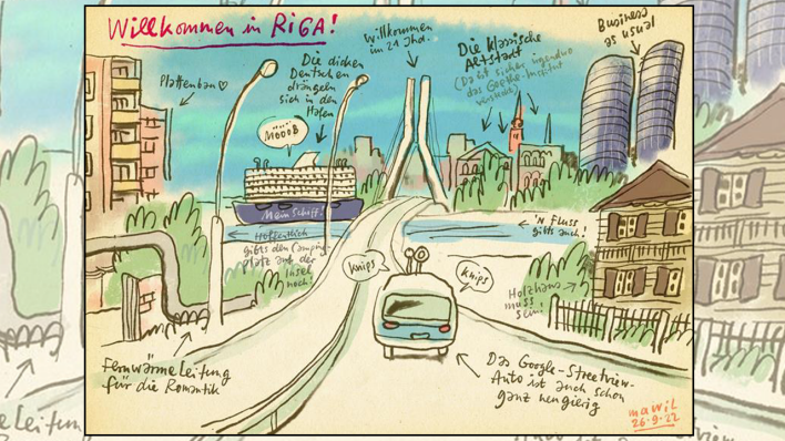 Mawils Radiobrücke Riga-Illustration