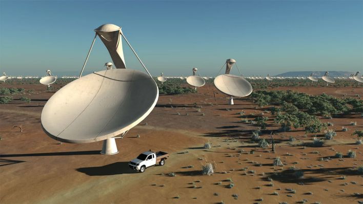 Das Square Kilometre Array (SKA) - ein Technologie-Teleskop der Superlative © SKA Organisation/TDP/DRAO/Swinburne Astronomy Productions