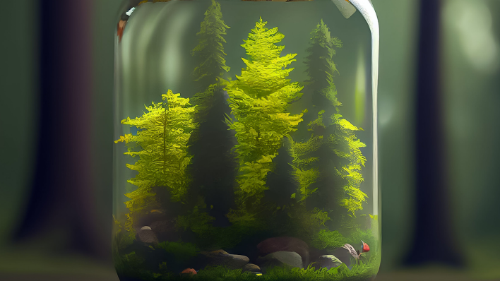 Ein Wald in einem Glas © IMAGO / Wirestock