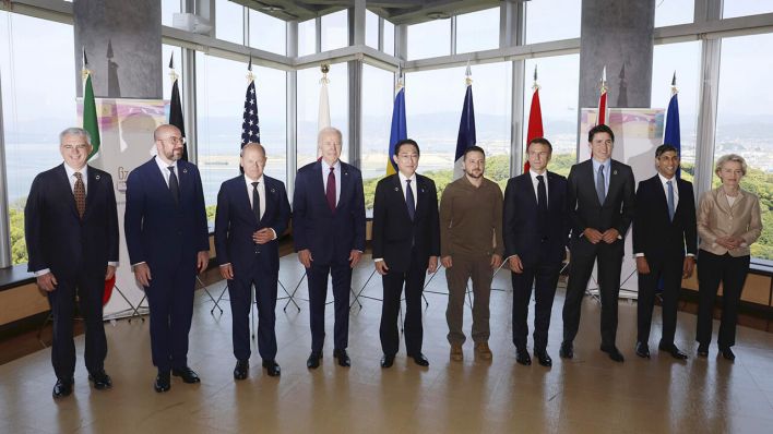 Der ukrainische Präsident Selenskyj beim G7-Gipfeltreffen in Hiroshima © Japan Pool via AP