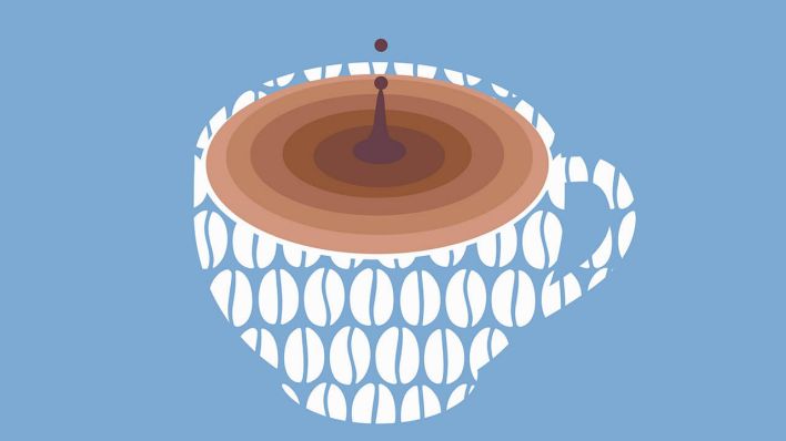 Ein Tropfen fällt in eine Kaffeetasse © imago/Ikon Images Ein Tropfen fällt in eine Kaffeetasse © imago/Ikon Images