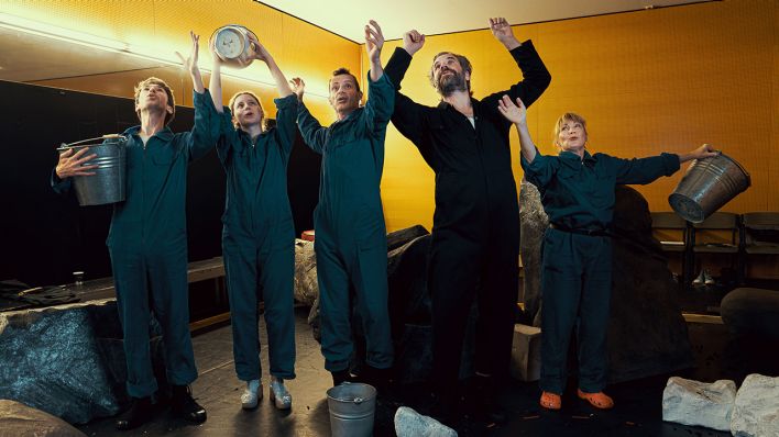 Probenfoto "Das Kraftwerk - Ein Theaterabend über Kohle, Wasser und die Ewigkeit" © Bernd Schönberger