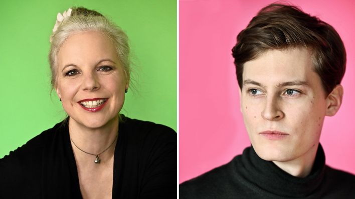 Corinna Jarosch, Geschäftsführende Dramaturgin für Musiktheater, Ballett und Konzert, und Philipp Rosendahl, Co-Schauspieldirektor und Hausregisseur © Marlies Kross