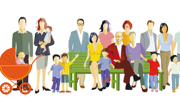 Mehrere Generationen einer Familie