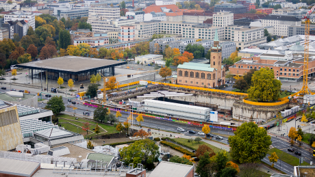 Die Baustelle des Museums der Moderne neben der Neuen Nationalgalerie © picture alliance/dpa | Christoph Soeder