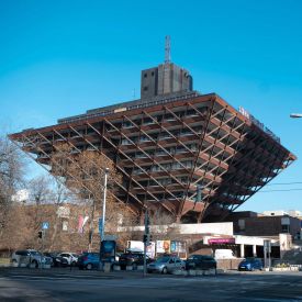 Das Gebäude des Slowakischen Hörfunks "Slovenský rozhlas" in Bratislava © picture alliance/dpa | Marijan Murat