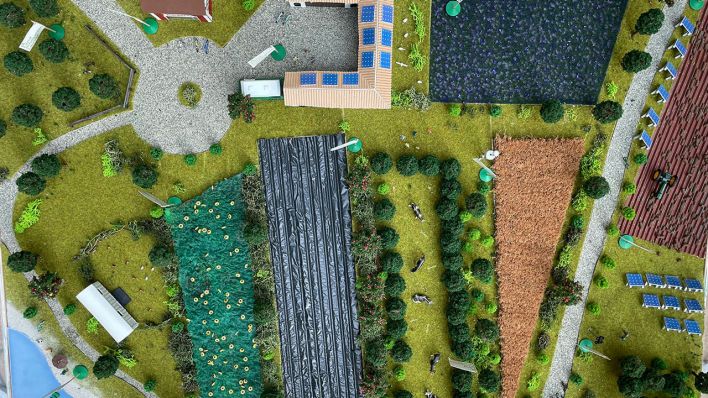 Land-Innovation-Lausitz: Modell mit verschiedenen Projekten des Bündnisses © radioeins