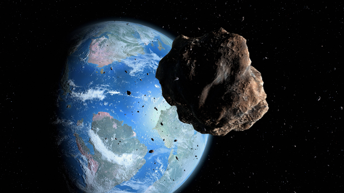 Ein Asteroid nähert sich der Erde (Illustration) © IMAGO / Science Photo Library