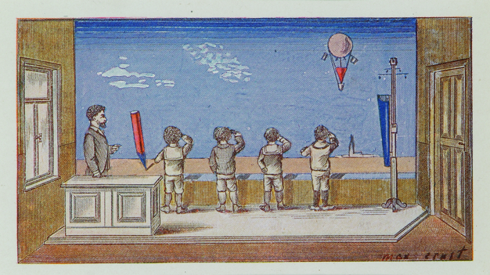 Max Ernst: Frontispiz, aus: Paul Éluard: Répétitions, 1921. Druck nach Collage, 5,5 x 10,3 cm. Sammlung Würth © VG Bild-Kunst, Bonn 2024