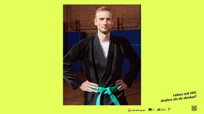 Leben mit HIV. Anders als du denkst? - Kampagnenmotiv von Protagonist Denis © Deutsche Aidshilfe