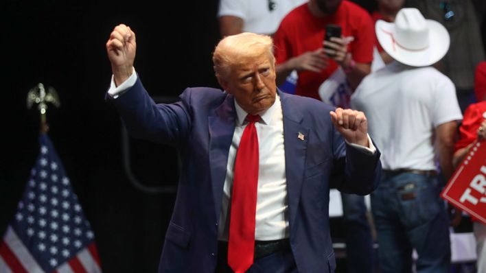Donald Trump auf einer Wahlkampfveranstaltung (Foto: IMAGO / Imagn Images)