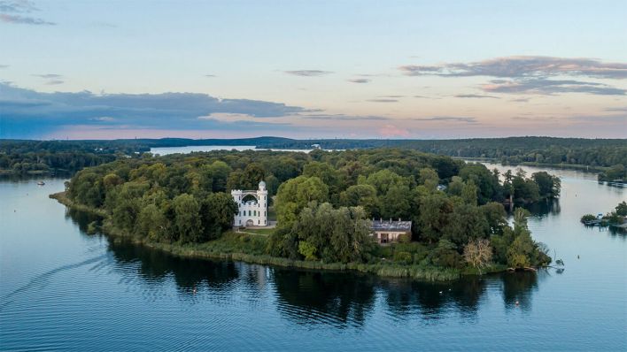 Blick aus der Luft auf die Pfaueninsel © SPSG / Reinhardt & Sommer