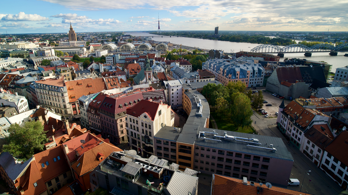 Ausblick vom Turm der St. Petri Kirche in Riga © radioeins/F. Nennemann