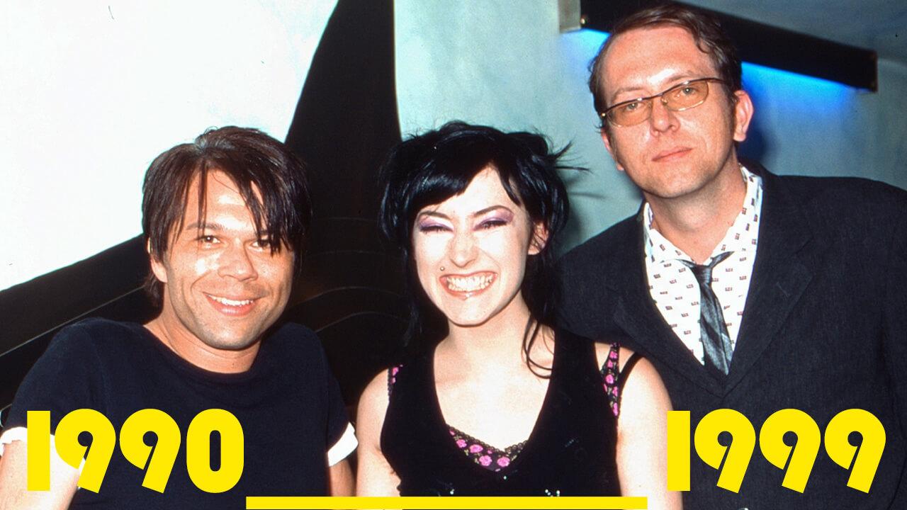 Markus Kavka, Charlotte Roche und Rocco Klein bei der "VIVA Zwei Party" in Hamburg, Deutschland 1999