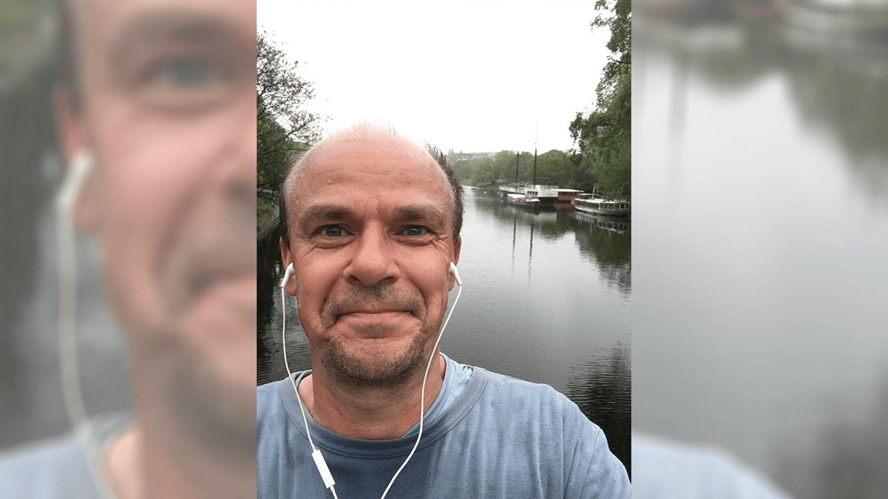 Edgar hat Glückshormone am Urbanhafen nach dem 45-Minuten-Lauf