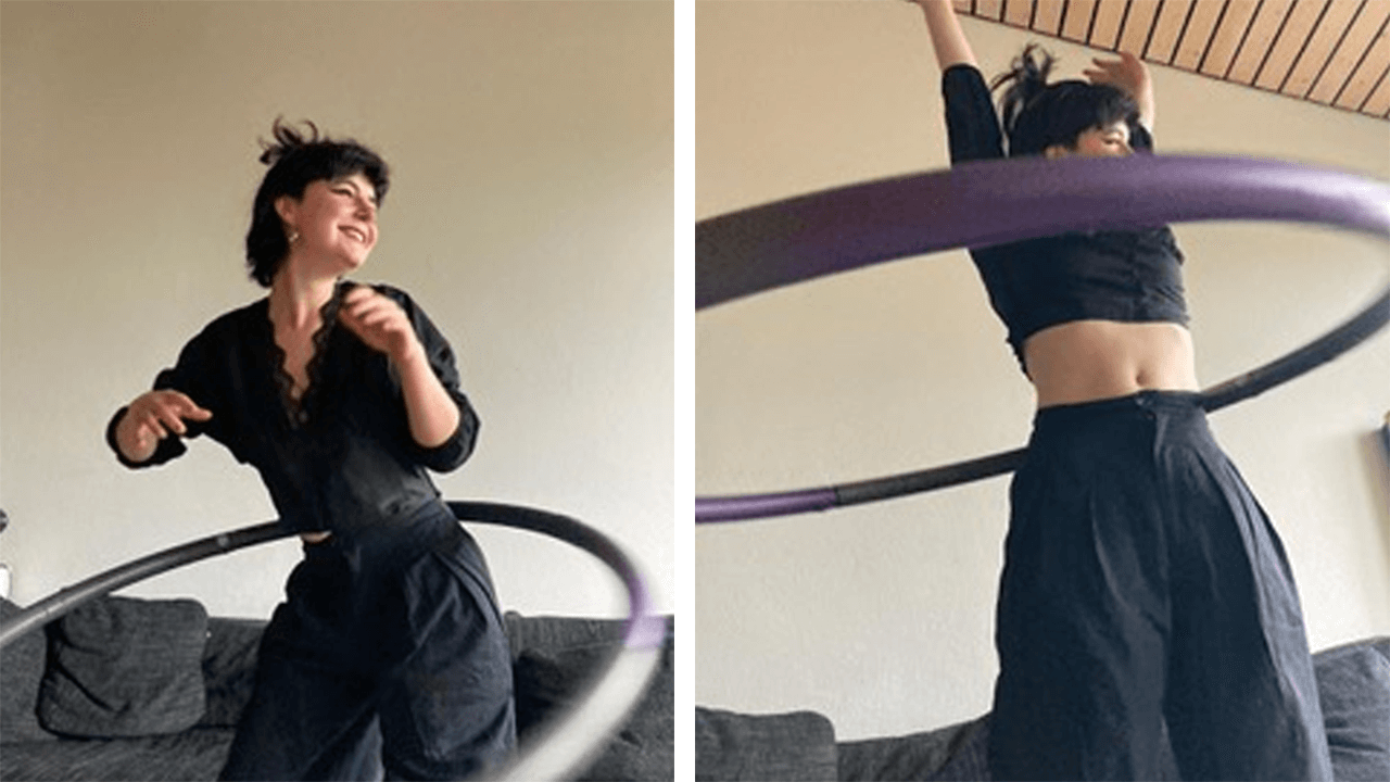 Dorothees Tochter bescherrscht Hula Hoop im Schlaf