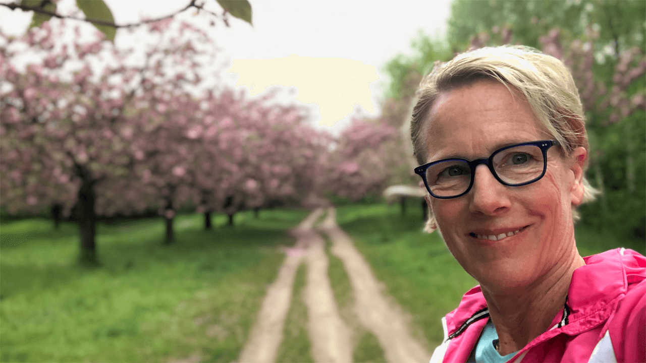 Kirschbäume in Teltow! Eine wunderschöne Laufstrecke für Cornelia - 10 Kilometer vor dem Regen!