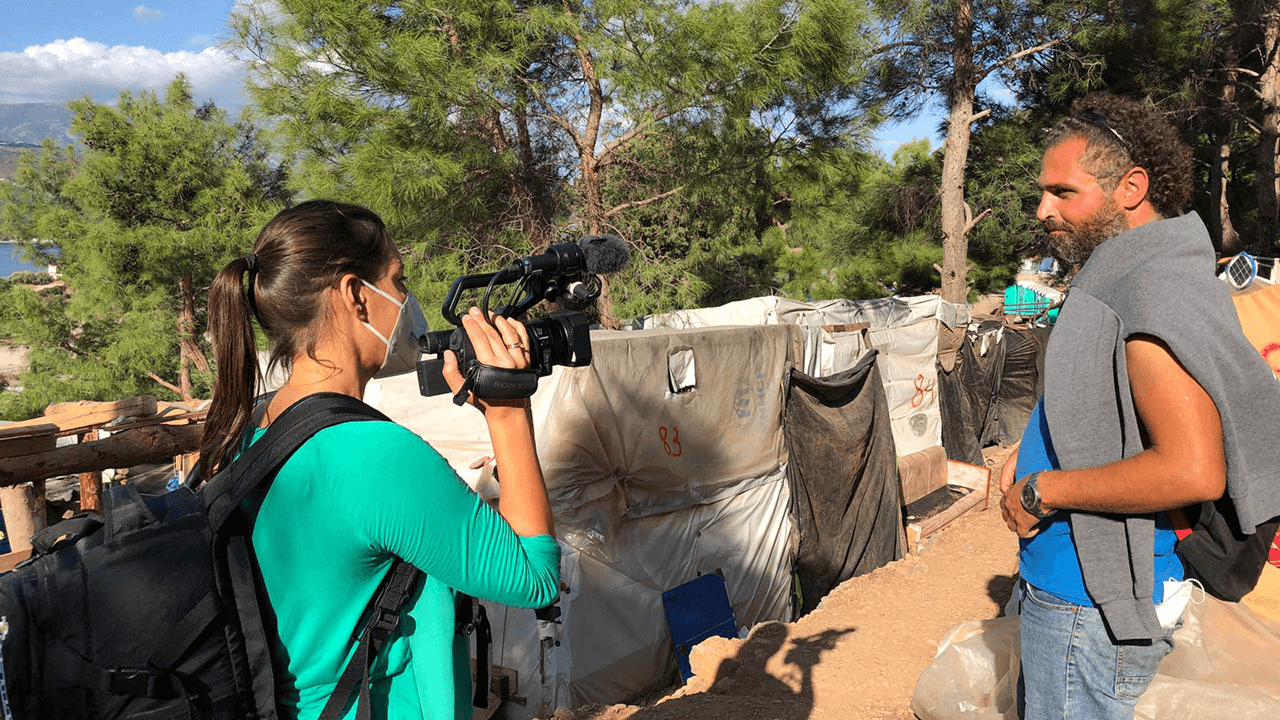 Cosima Gill, Dreharbeiten im Flüchtlingslager auf Samos