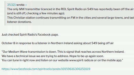 Spirit Radio: We have a technical issue we are trying to address. Hope to be up again soon.