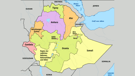 Äthiopien mit Oromia und Amhara
