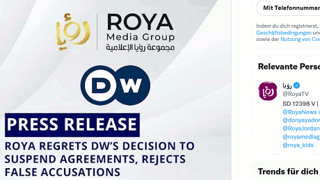 Press release: Roya regrets DW’s decision to suspend agreements, rejects false accusations