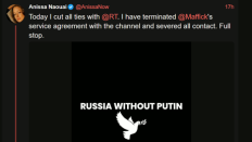 Anissa Naouai: Today I cut all ties with RT. I have terminated Maffick's service agreement with the channel and severed all contact.