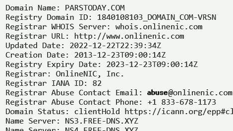 Parstoday.com, 22.12.2022, Client Hold
