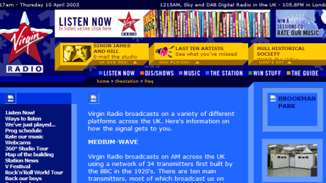 Virgin Radio, 2003
