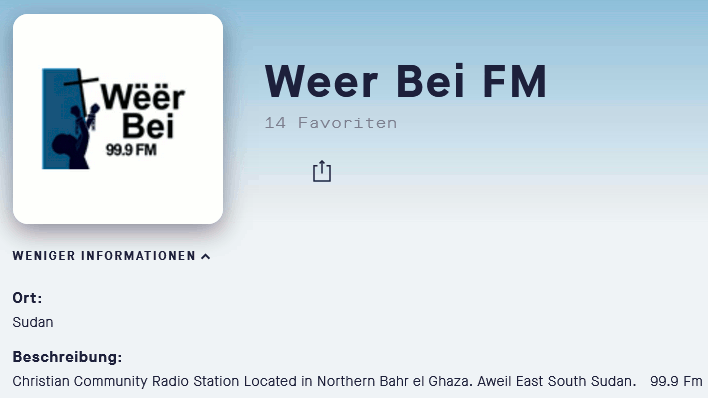 Weer Bei FM. Christian community station. Northern Bahr el Ghazal, Aweil, South Sudan.