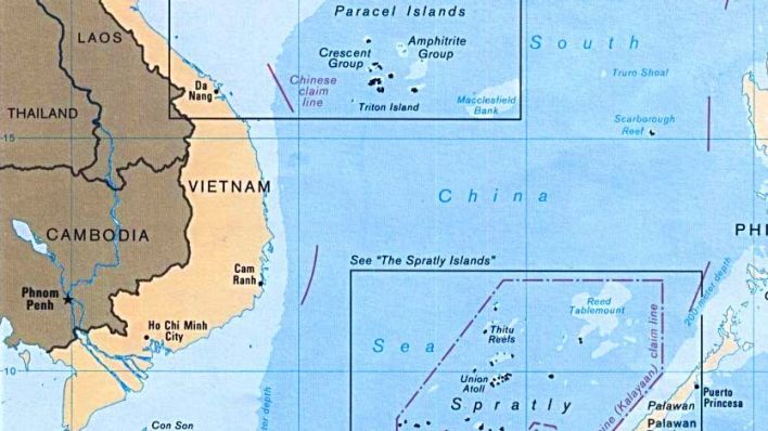Südchinesisches Meer mit Paracel- und Spratly-Inseln